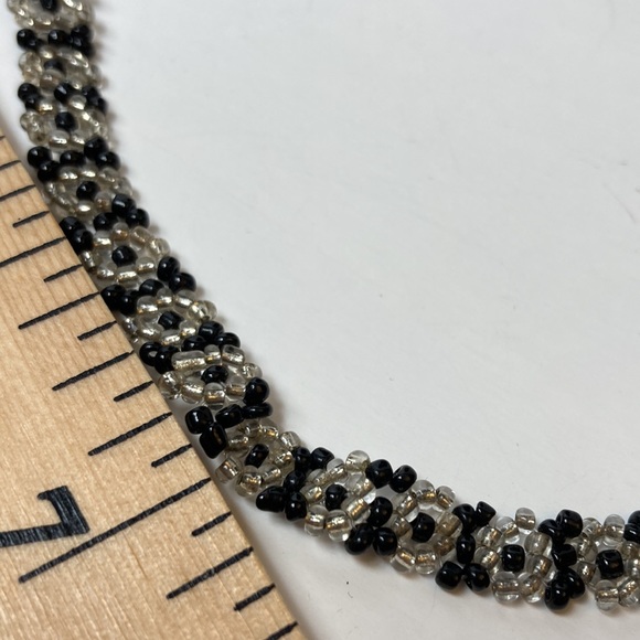 16" Seed Bead Necklace Black Translucent - Picture 5 of 8